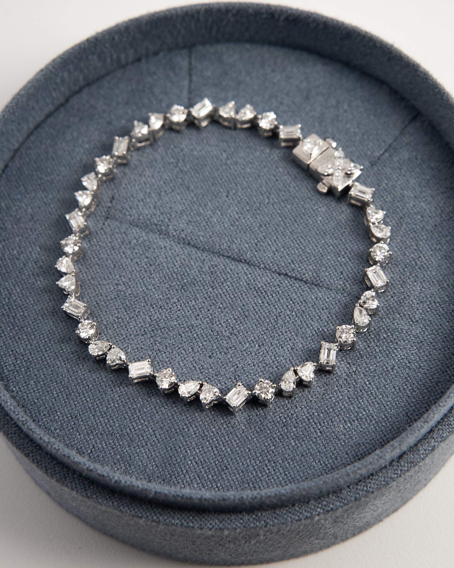 2.25ctw mixed cut diamond tennis bracelet 14k gold