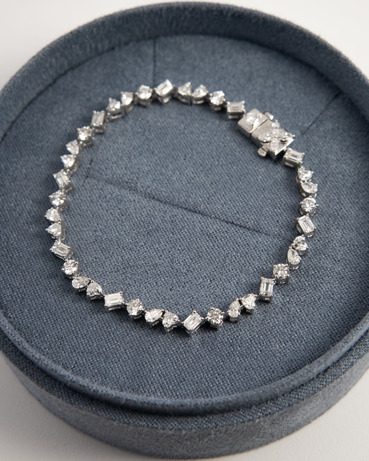 2.25ctw mixed cut diamond tennis bracelet 14k gold