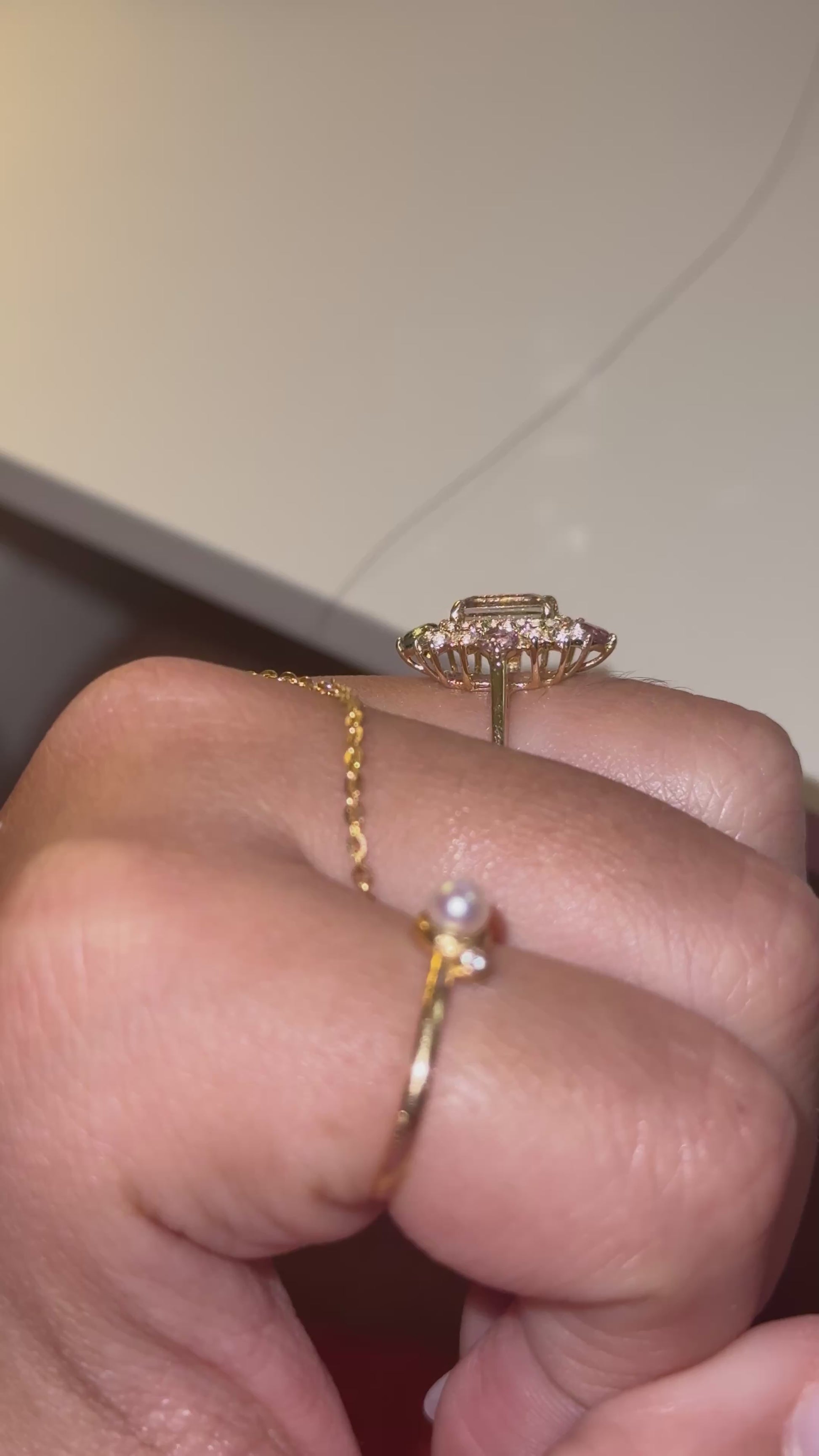 14k tourmaline & sapphire ring