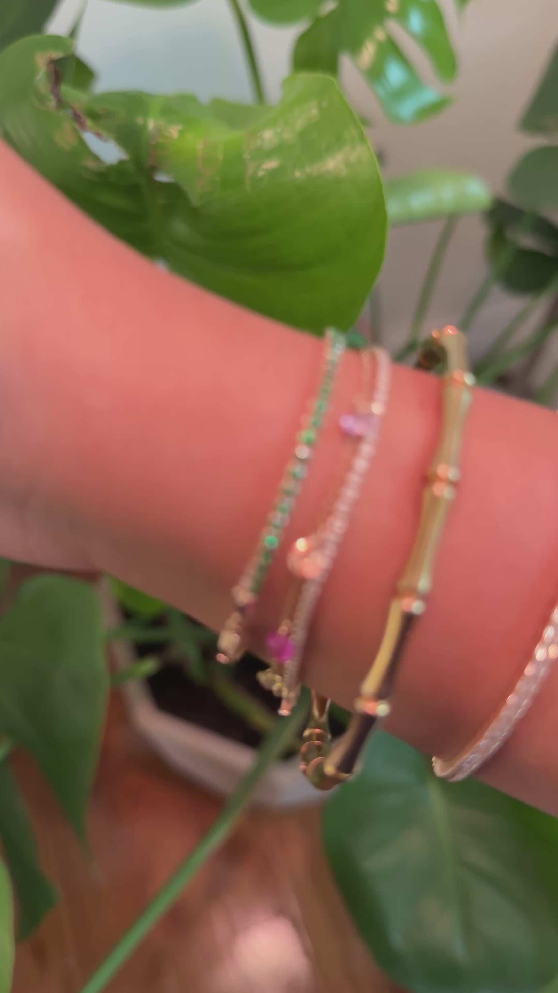 14k gold emerald tennis bracelet