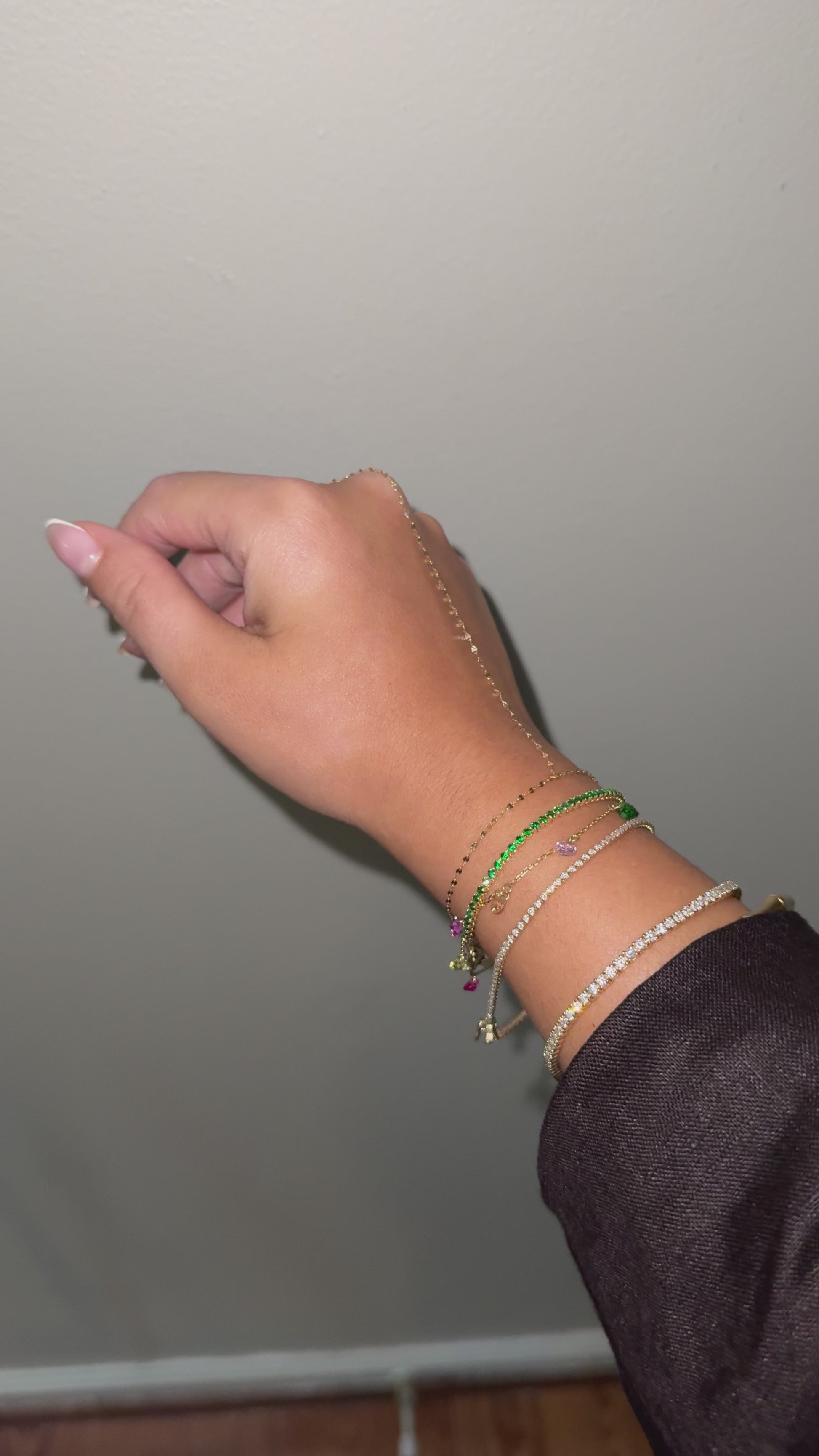 14 k gold dainty hand chain