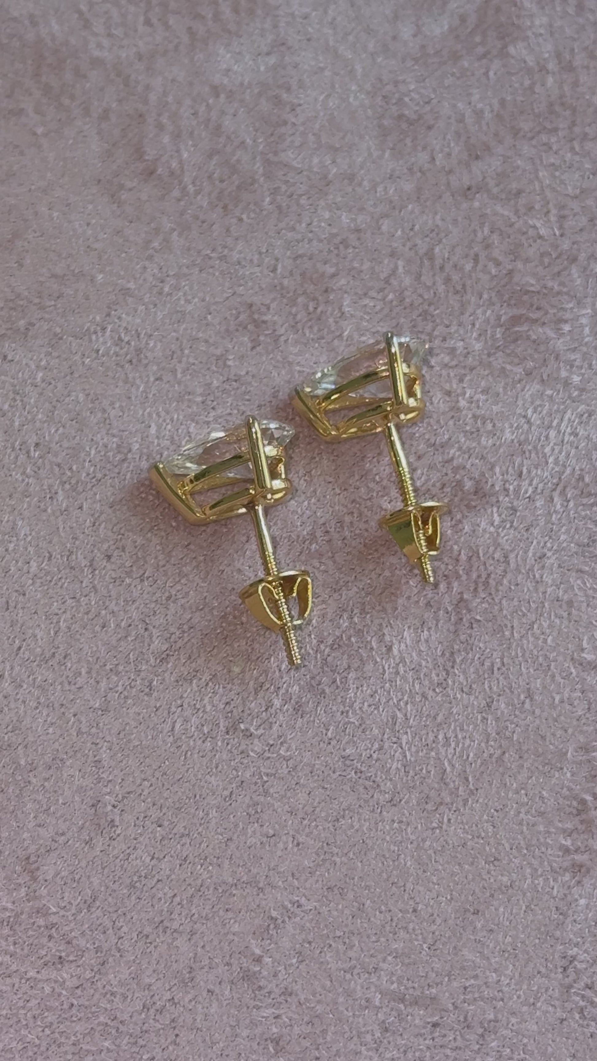 2.00ctw VVS2 pear earrings 14k gold screwbacks
