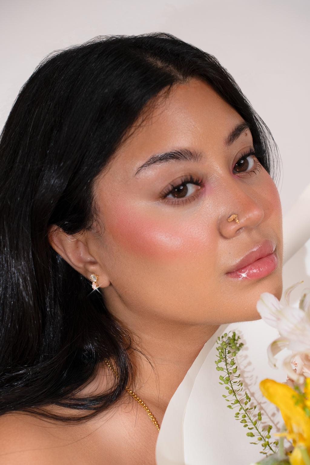 “Samia” drop diamond earrings