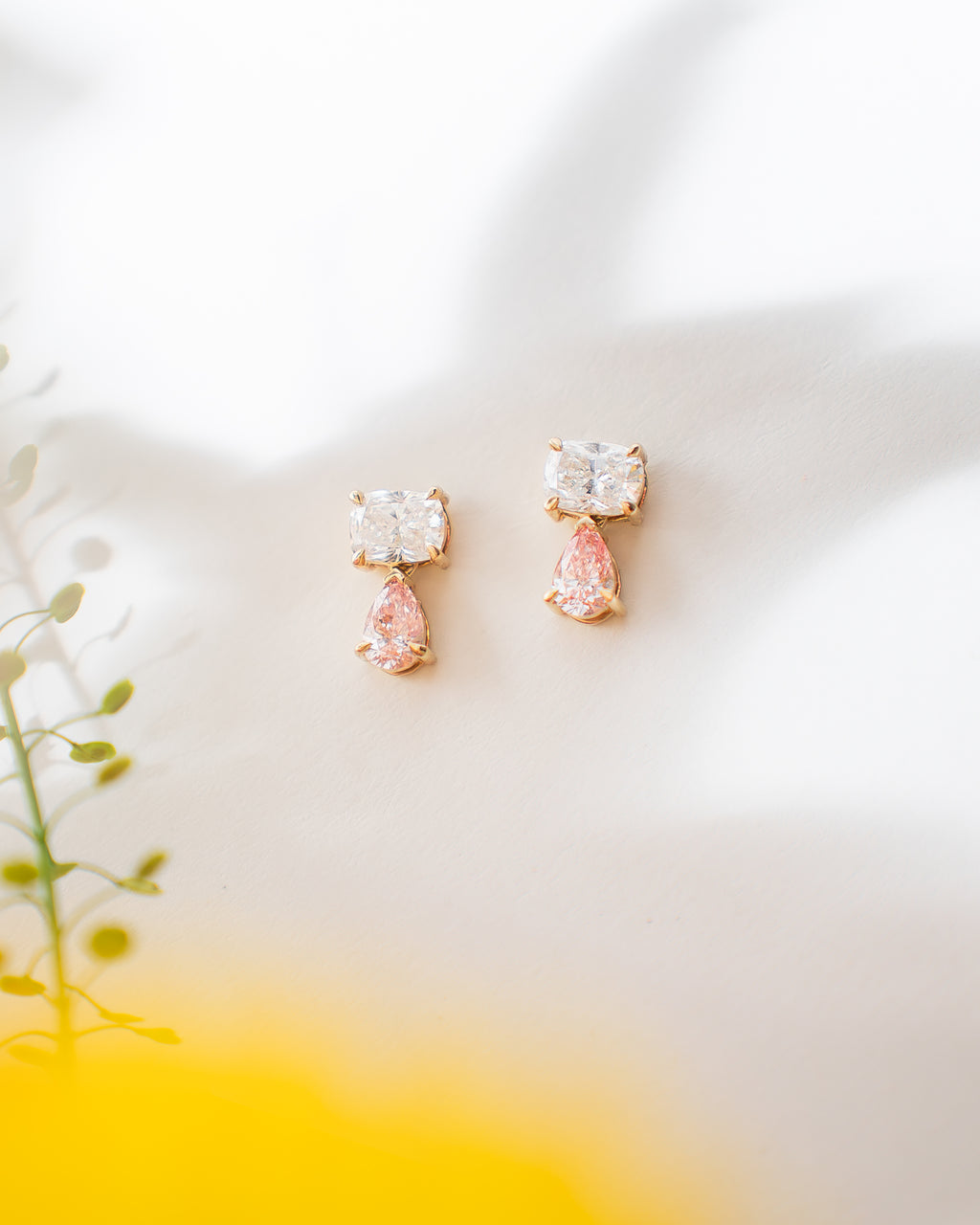 “Samia” drop diamond earrings