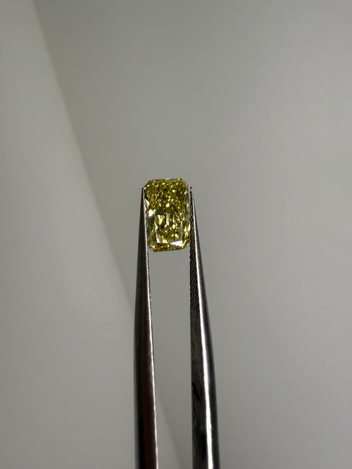 1.55ct VVS2 fancy canary yellow radiant diamond