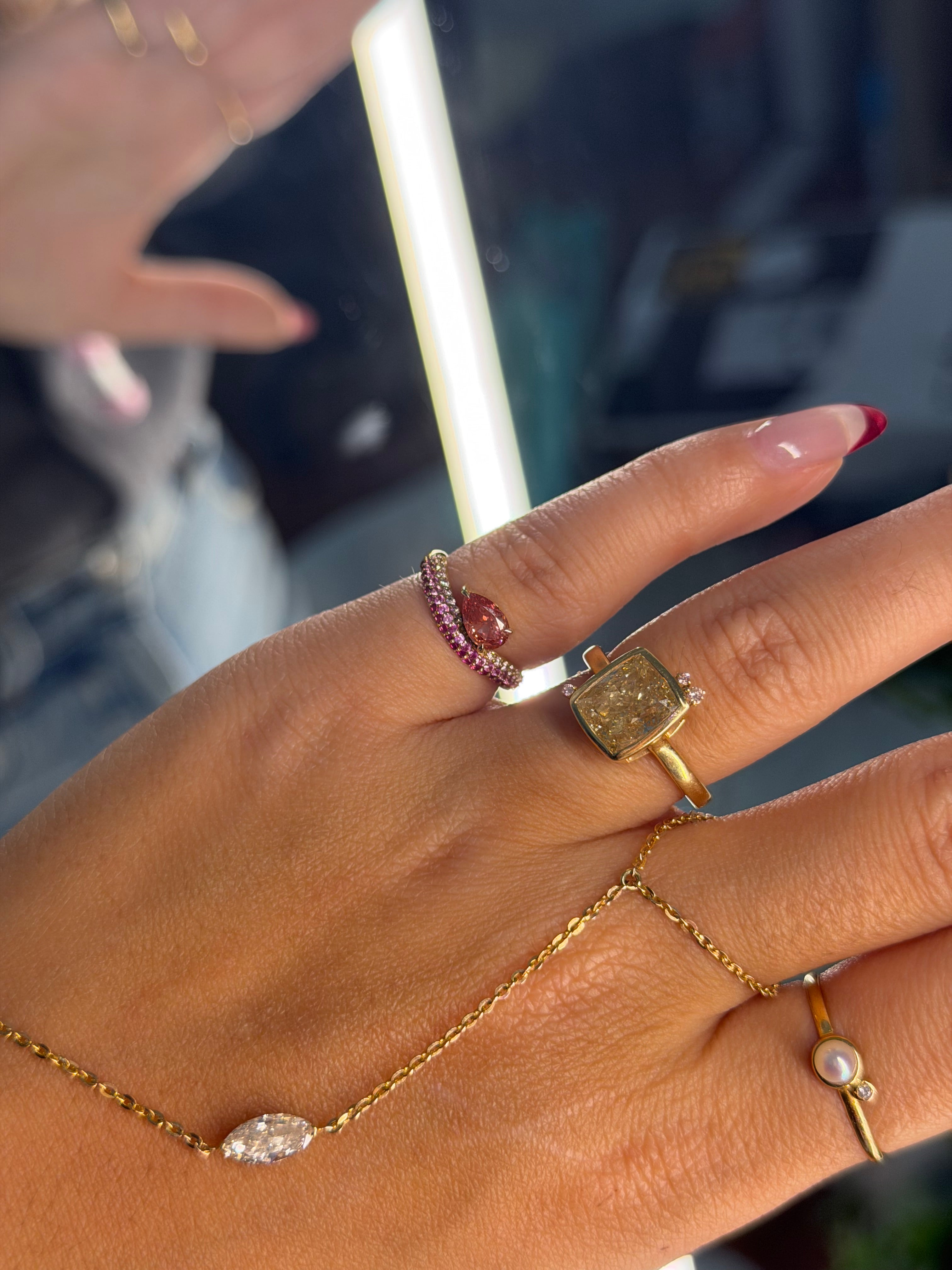 Samia' diamond micro pave pinky ring – Saucy Gems