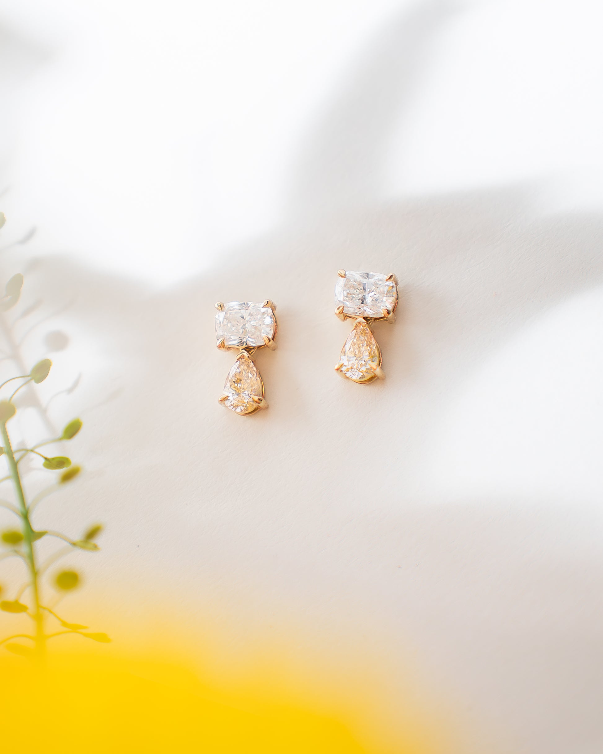 “Samia” drop diamond earrings