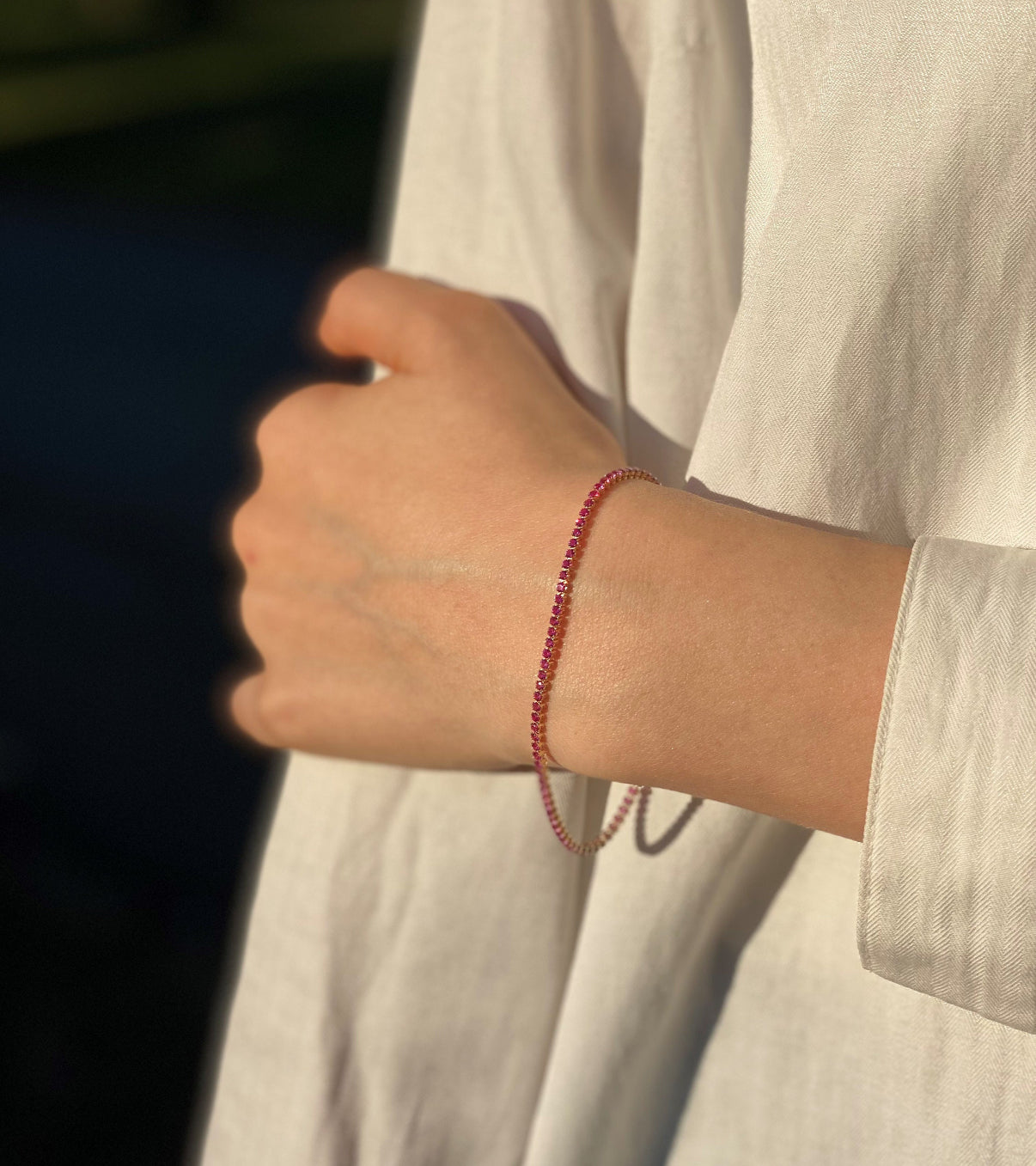 14k gold ruby tennis bracelet