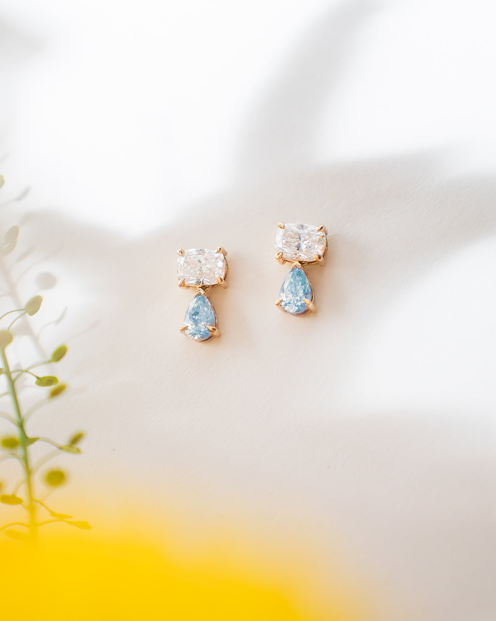 “Samia” drop diamond earrings