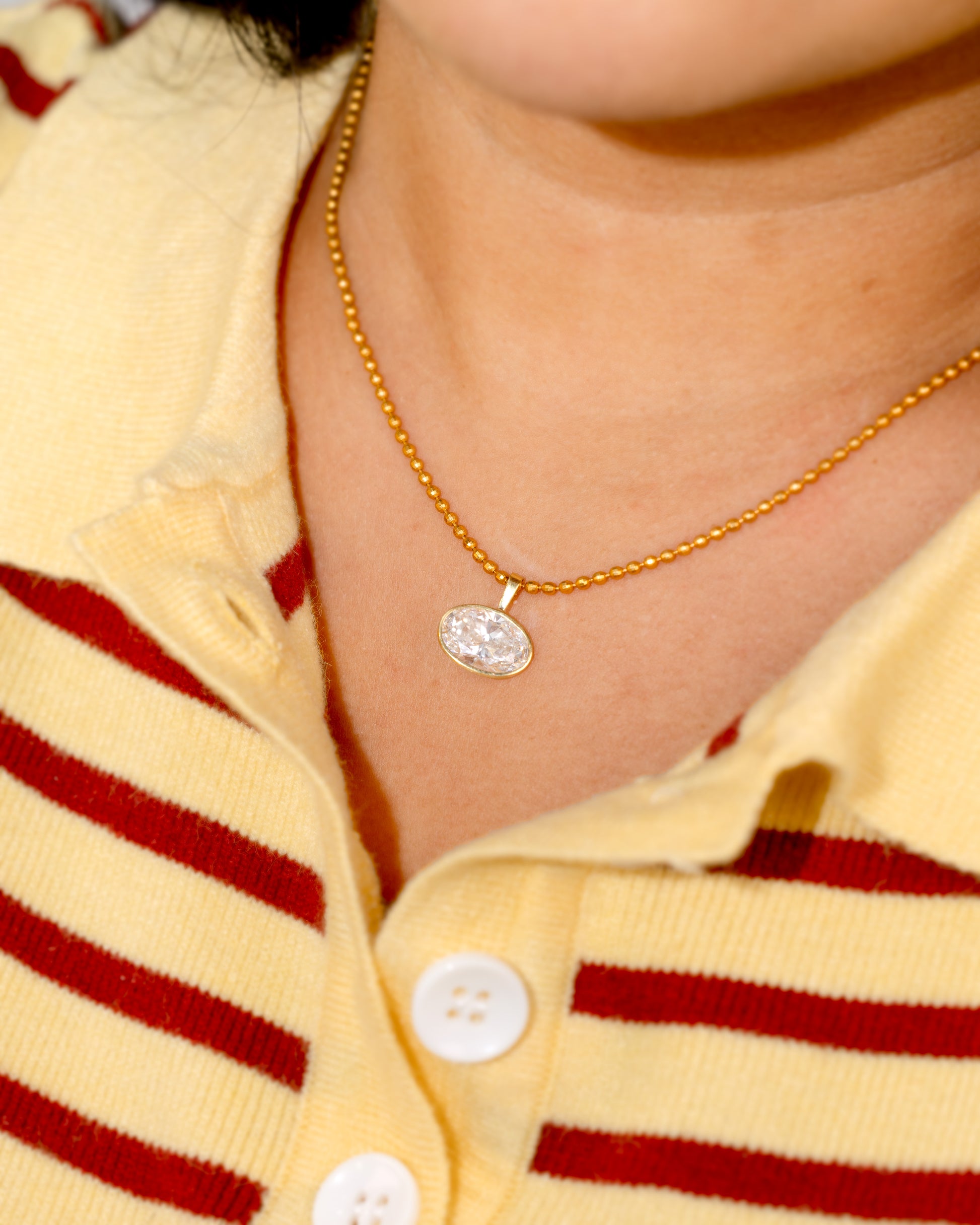 4ct oval bezel pendant