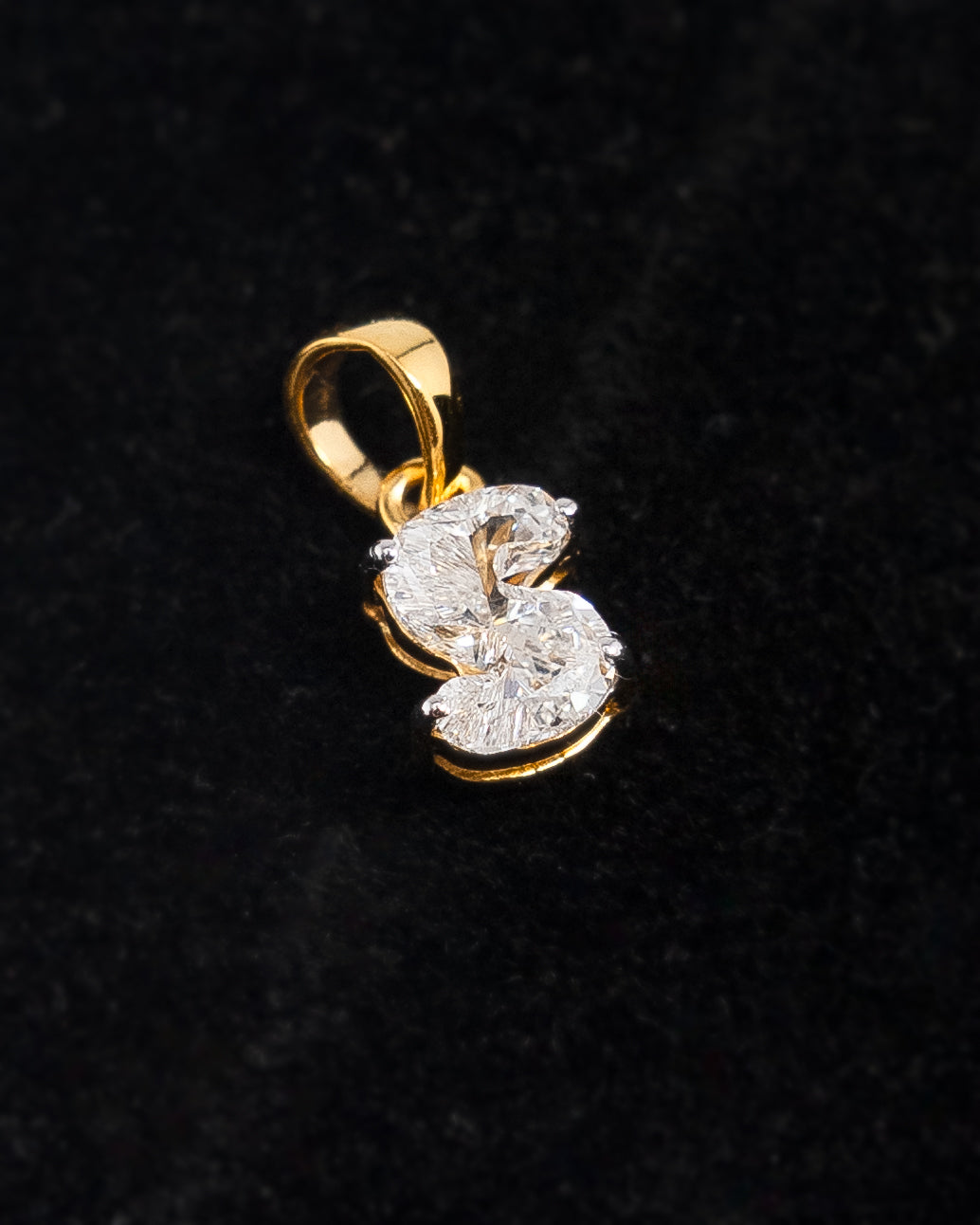 Diamond cutout letter Pendant