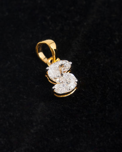 Diamond cutout letter Pendant