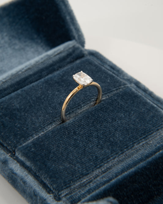 1ct cushion cut diamond ring 14k gold