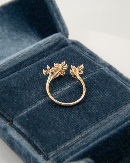 Agatha floral bypass diamond ring