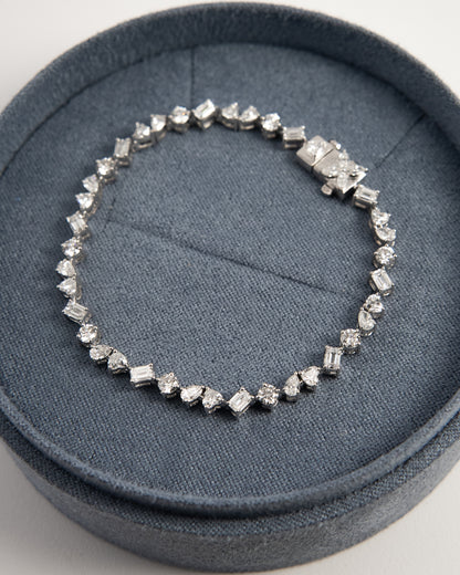 2.25ctw mixed cut diamond tennis bracelet 14k gold