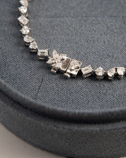 2.25ctw mixed cut diamond tennis bracelet 14k gold