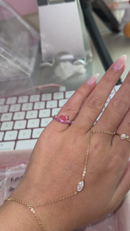 ‘Samia’ diamond micro pave pinky ring