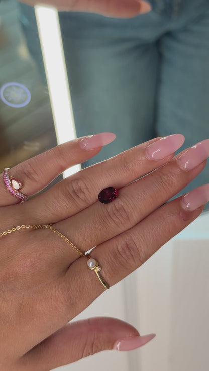 2.15ct natural red oval garnet