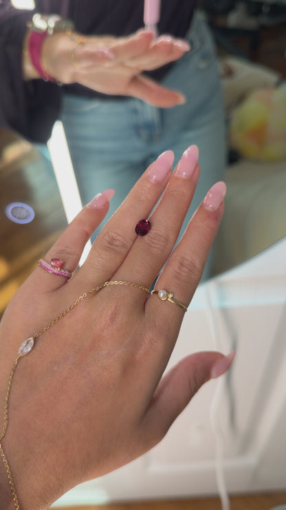 2.15ct natural red oval garnet
