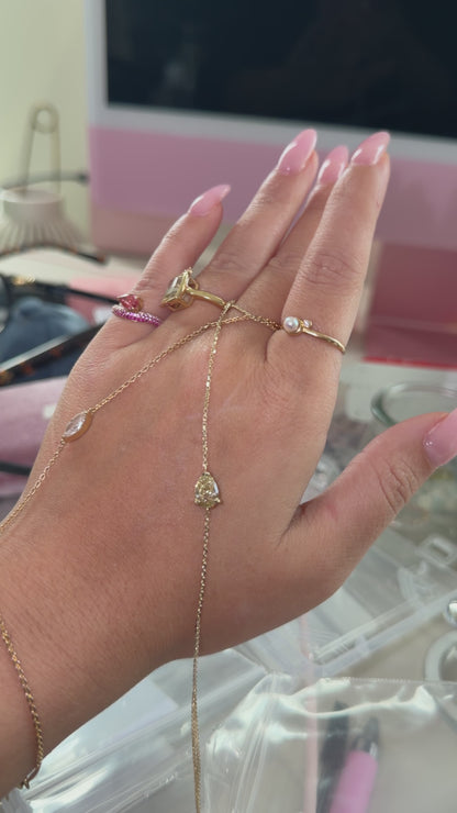 Elisse diamond & gold hand chains