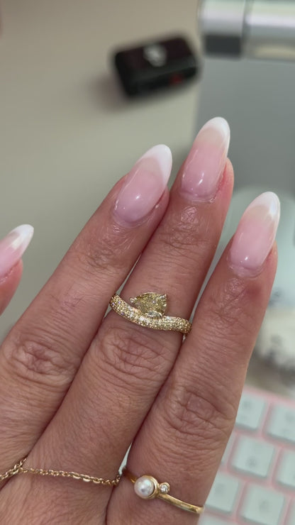‘Samia’ diamond micro pave pinky ring