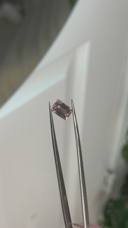 3.82ct step cut radiant pink diamond VS1 IGI certified