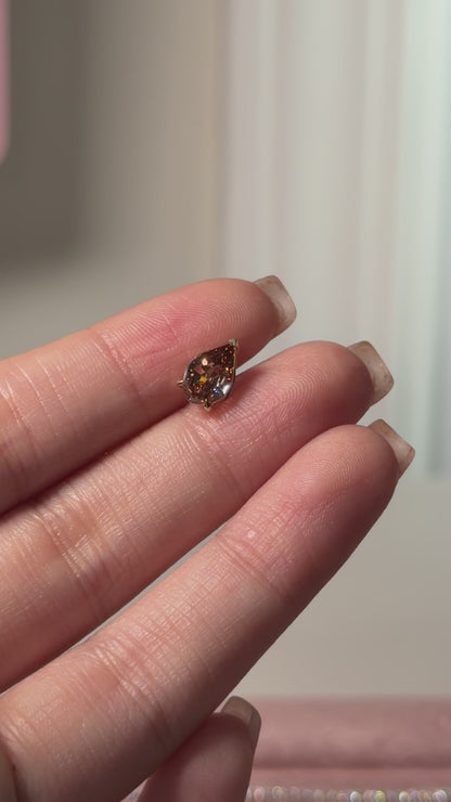 1ct chocolate stepcut pear earring
