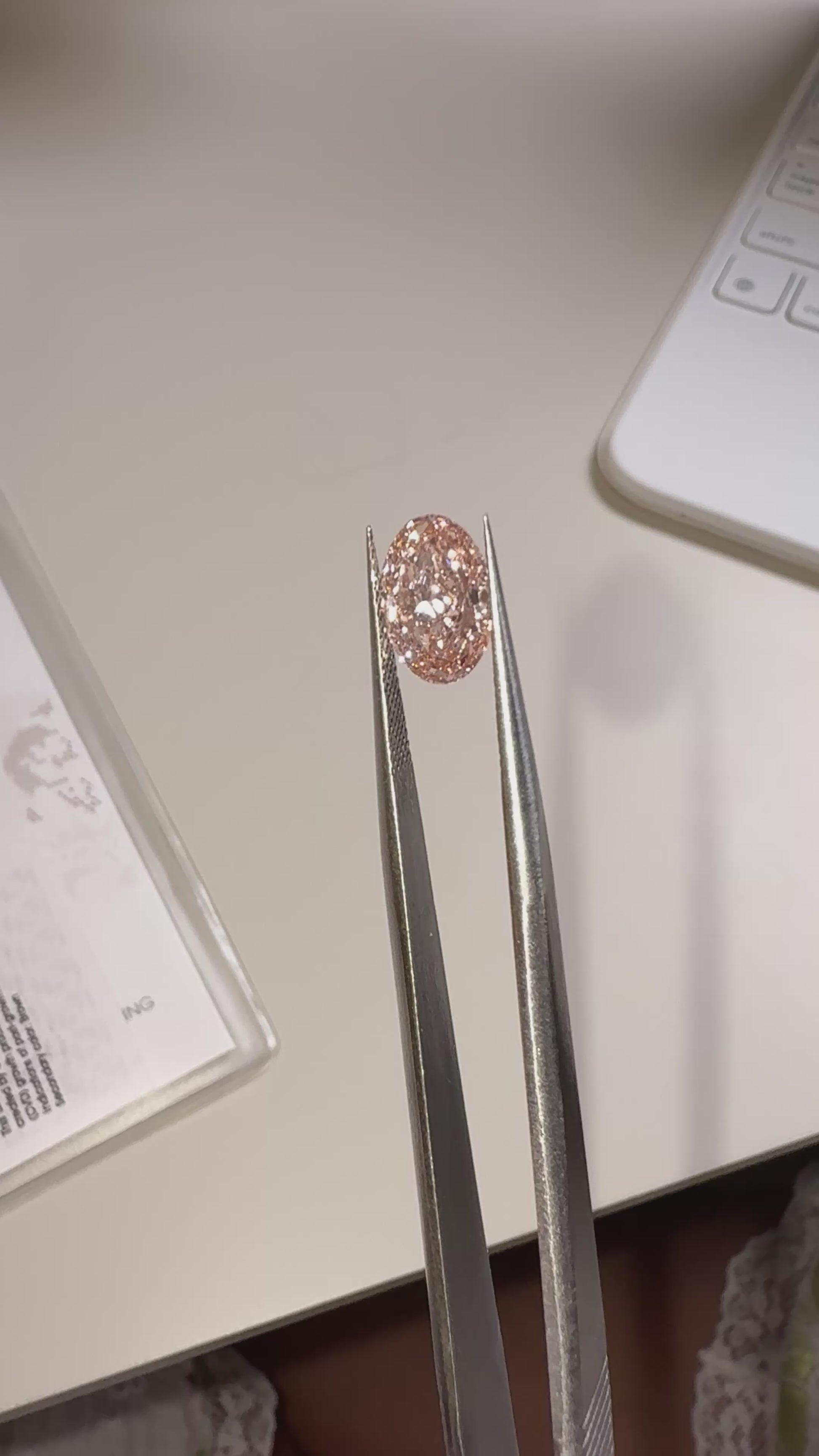2.11ct VS1 fancy intense pink oval diamond IGI certified