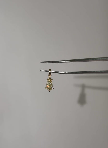 1ct canary hexagon diamond 14k pendant