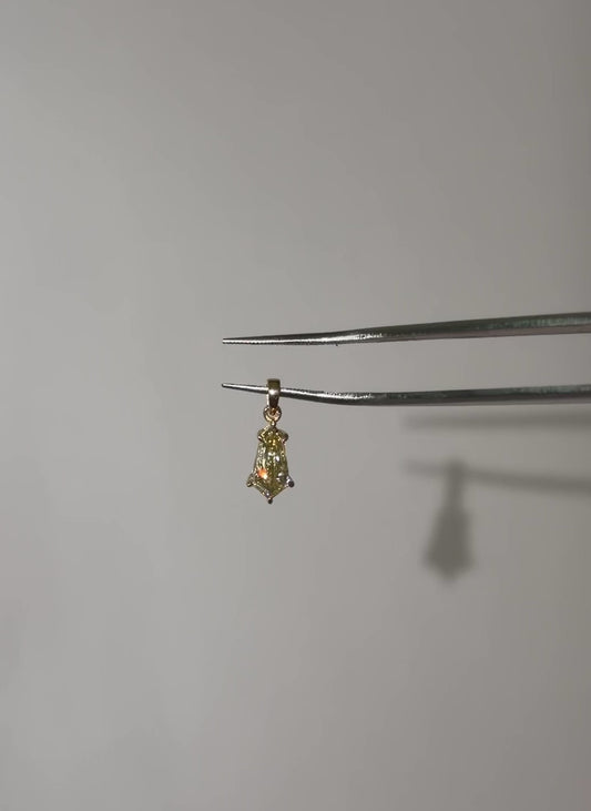 1ct canary hexagon diamond 14k pendant