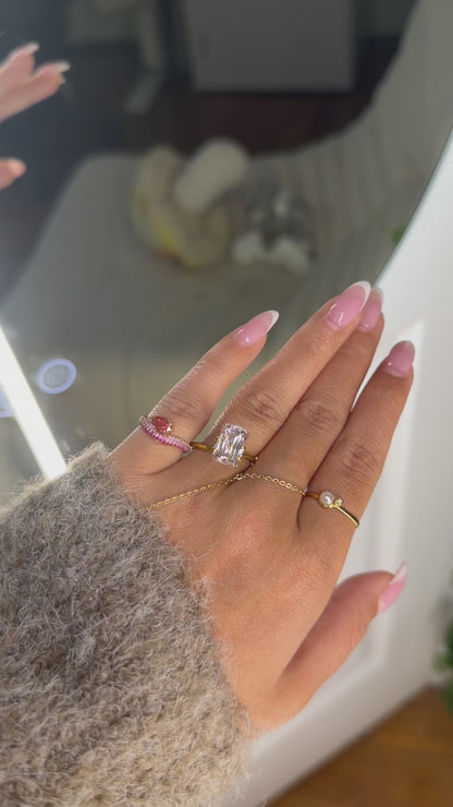 3.82ct step cut radiant pink diamond VS1 IGI certified