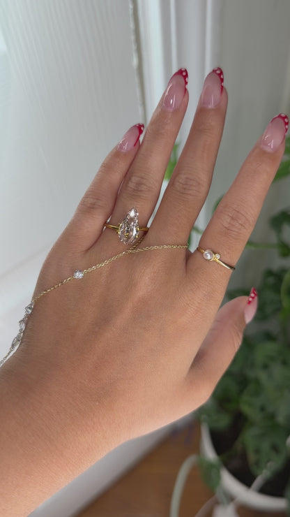 3.05ct champagne step-cut pear N VS2 - IGI Certified