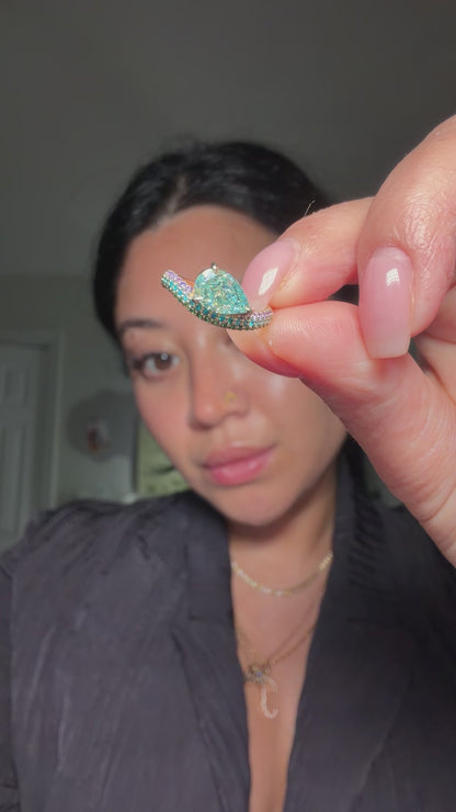 ‘Samia’ diamond micro pave pinky ring