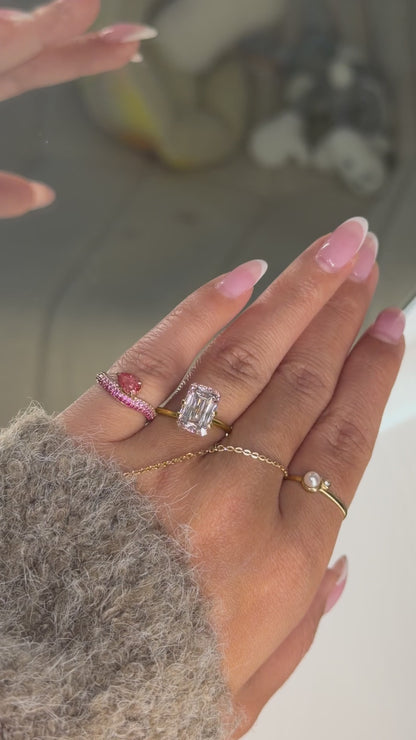 3.82ct step cut radiant pink diamond VS1 IGI certified