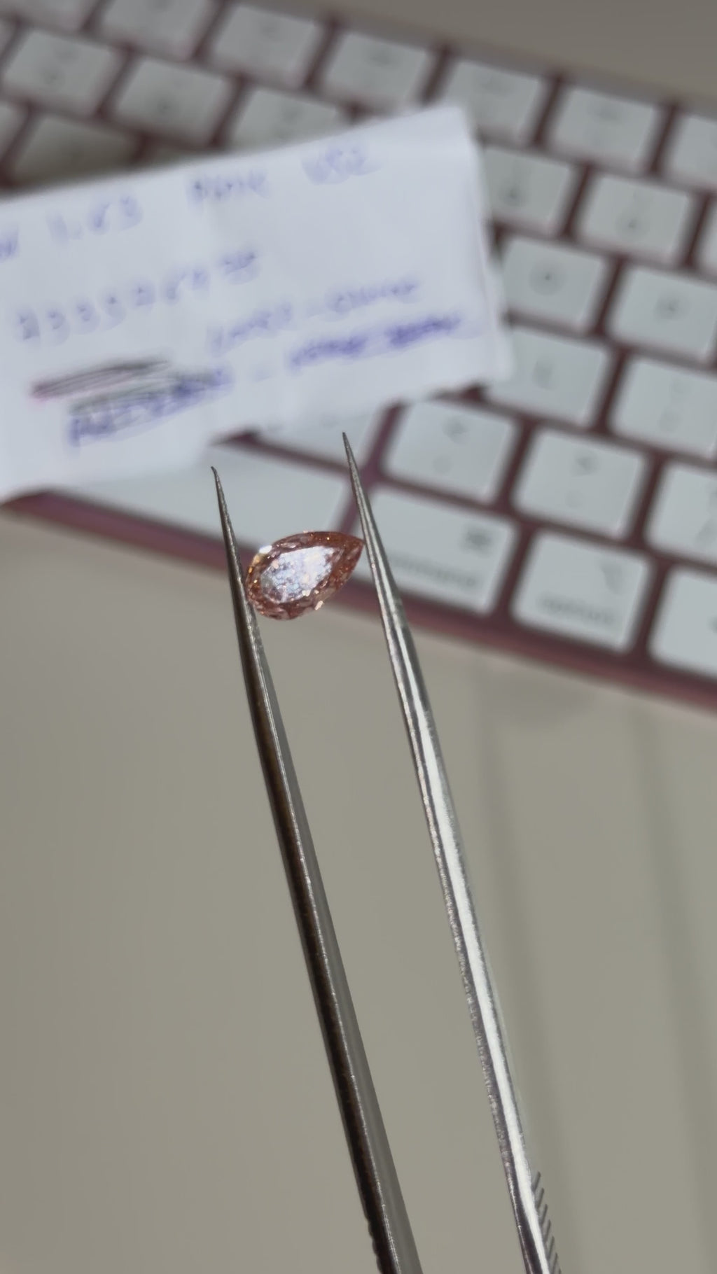 1.63ct fancy intense pink VS2 pear