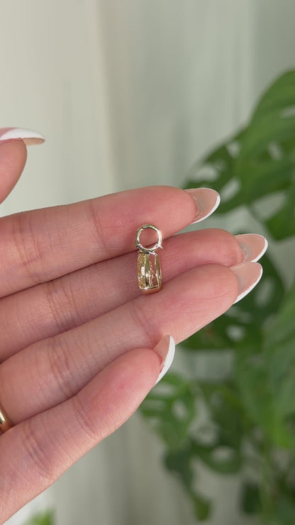 1ct canary pear diamond 14k pendant