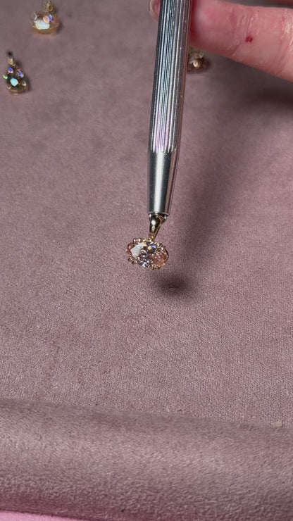 1ct east west pink moval pendant