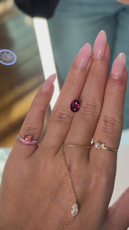 2.15ct natural red oval garnet