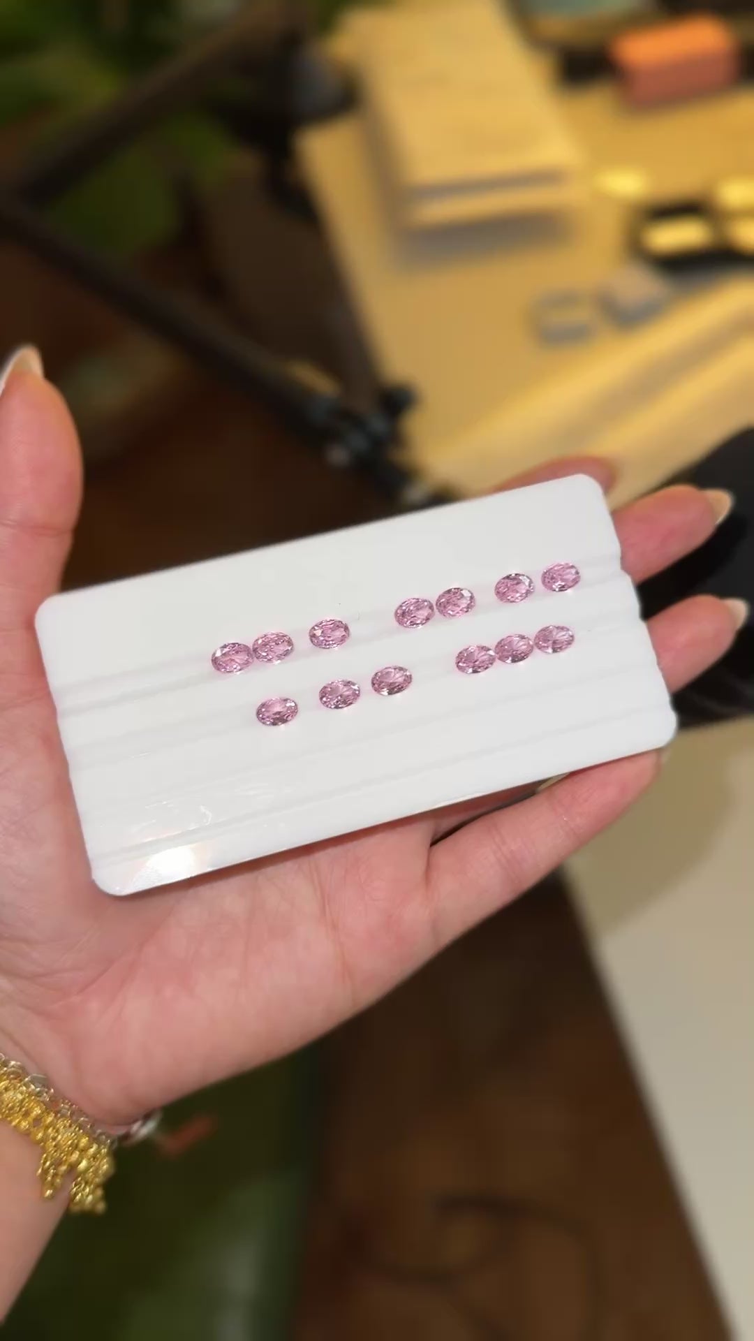 12 pink oval natural sapphires