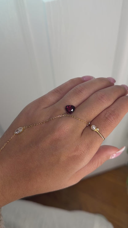 2.1ct natural heart garnet
