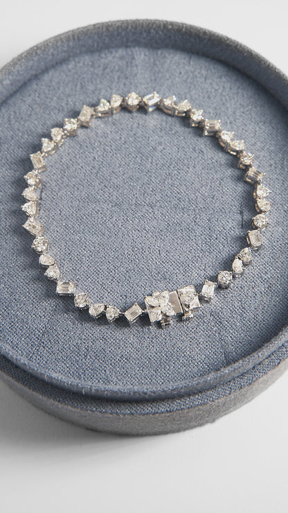 2.25ctw mixed cut diamond tennis bracelet 14k gold