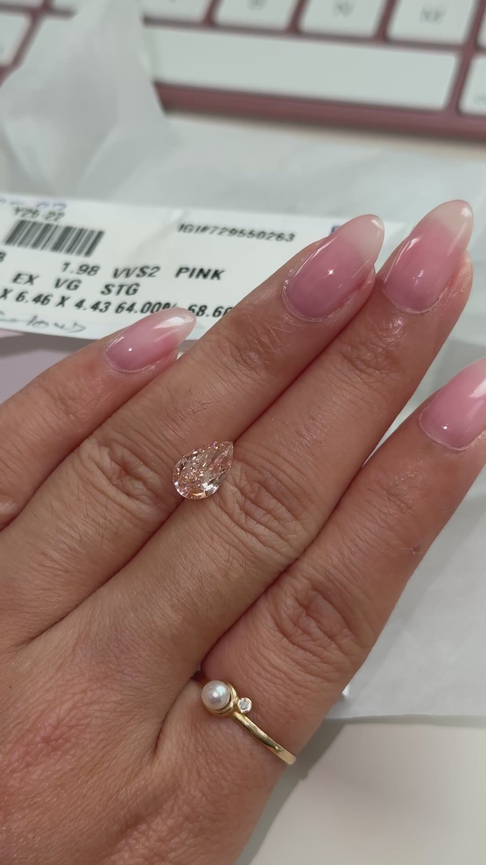 1.98ct fancy intense pink VVS2 Igi certified