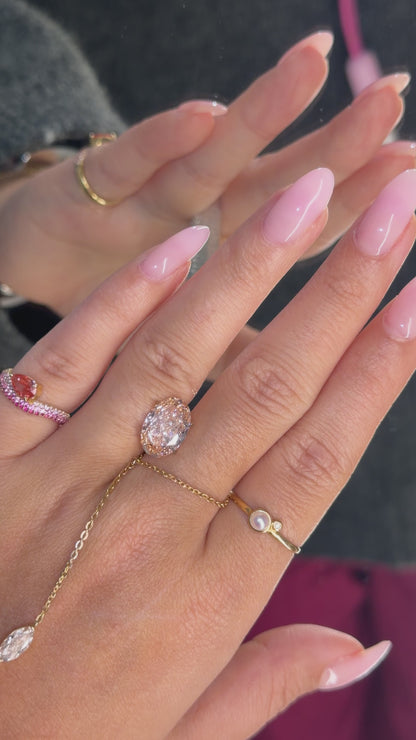 3.85ct fancy intense pink oval VS1 IGI certified