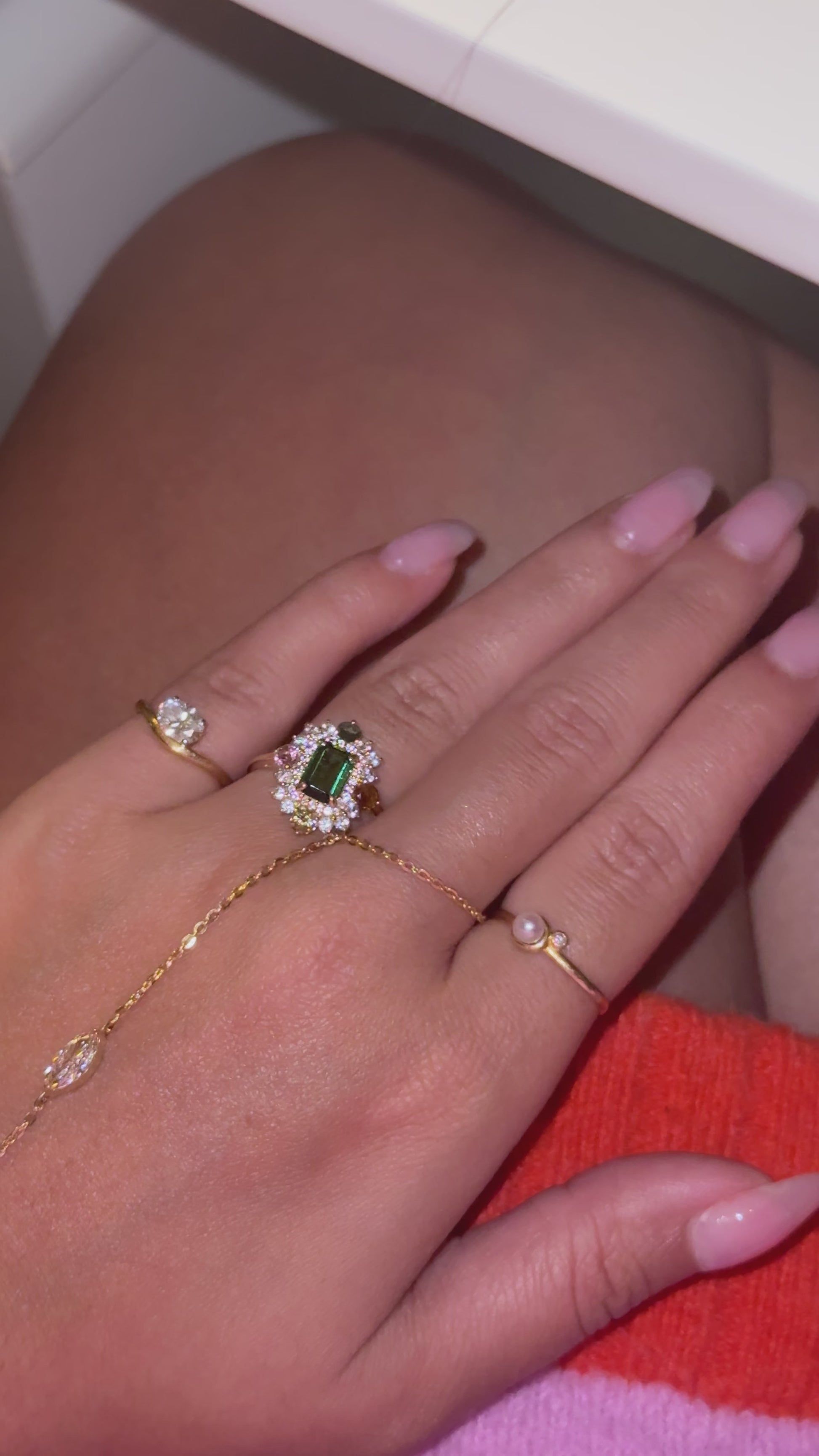 14k tourmaline & sapphire ring