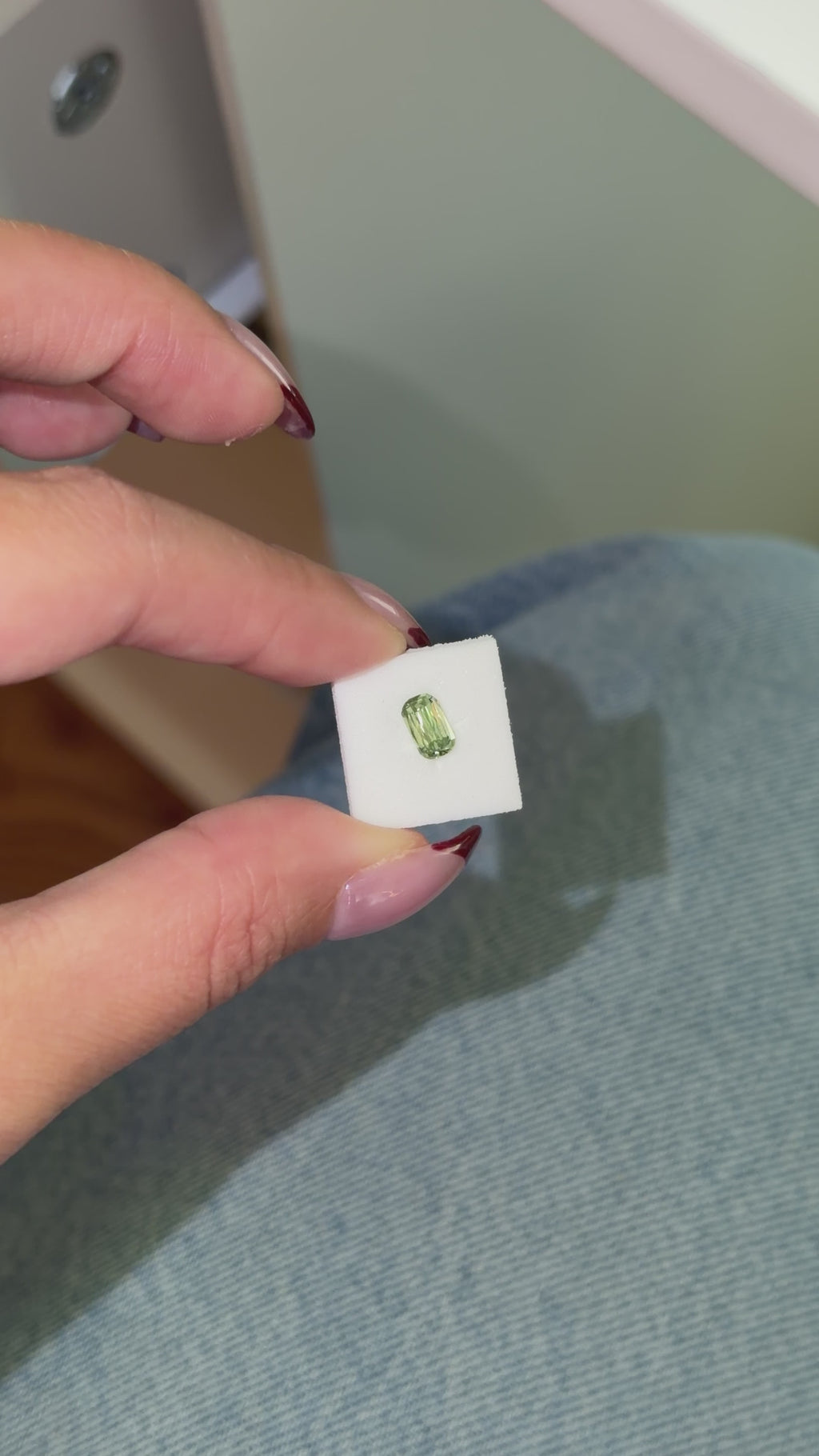 .57ct Ashoka criss cut green VS1 diamond IGI