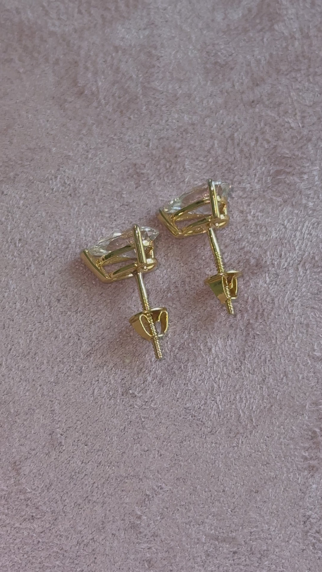 2.00ctw VVS2 pear earrings 14k gold screwbacks