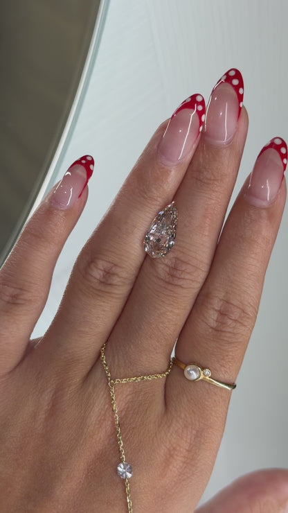 3.05ct champagne step-cut pear N VS2 - IGI Certified