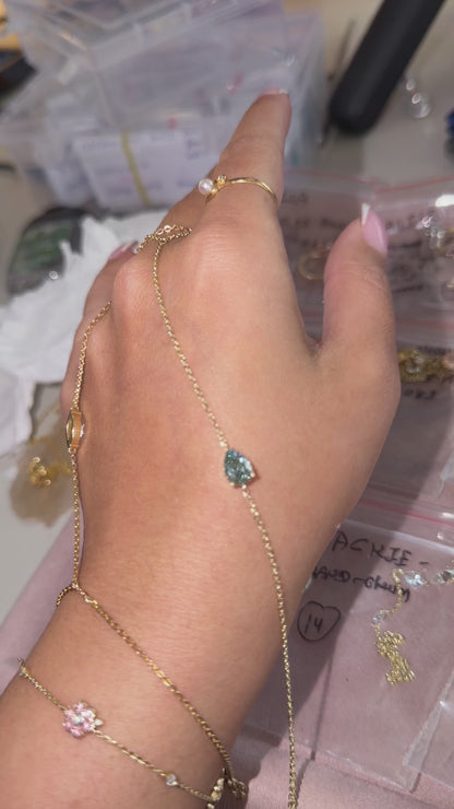 Elisse diamond & gold hand chains