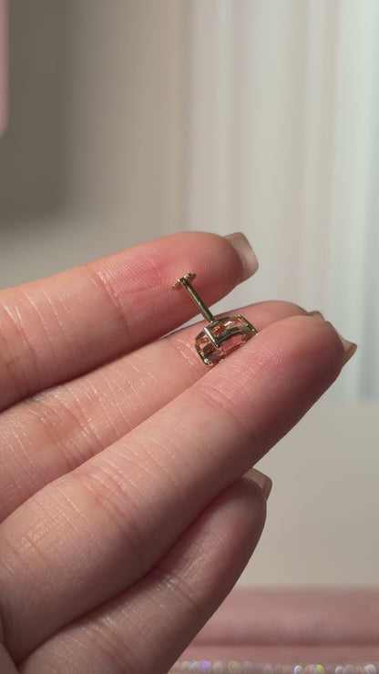 1ct chocolate stepcut pear earring