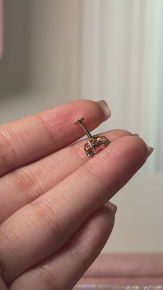 1ct chocolate stepcut pear earring